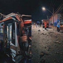 Ônibus desgovernado atinge dois carros e um poste em BH - CBMMG