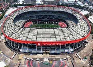 Estádio Azteca vai sediar o primeiro jogo do Mundial, entre México e África do Sul, pelo Grupo A, na próxima quinta-feira -  (crédito: Carl DE SOUZA / AFP)