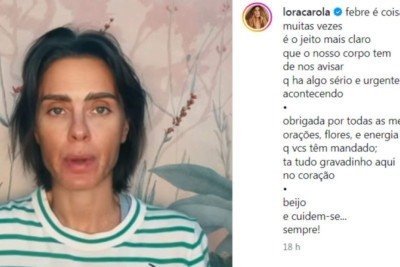 Carolina Dieckmmann diz que às vezes, 'a gente faz isso. Ah, está com febre, toma um antitérmico' -  (crédito: Instagram/Reprodução)