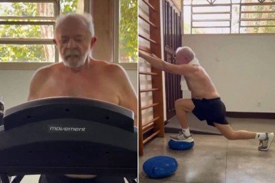 Presidente Lula exibe rotina de exercícios nas redes sociais para afastar qualquer dúvida sobre sua saúde e disposição para tentar mais um mandato -  (crédito: Reprodução/Instagram)