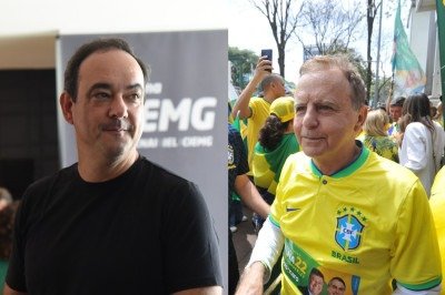 Flávio Roscoe e Vittorio Medioli passaram a ser avaliados pelo PL como alternativas para a corrida ao Palácio Tiradentes caso Cleitinho Azevedo decida não disputar o governo de Minas -  (crédito: Gladyston Rodrigues/EM/D.A. Press e Alexandre Guzanshe/EM/D.A Press)
