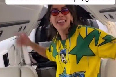 Anitta viaja para abertura da Copa nos EUA e provoca: 'Tudo isso sem tigrinho' -  (crédito: Tupi)