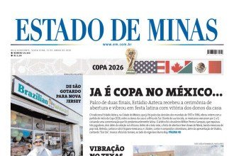 CONFIRA A CAPA DO ESTADO DE MINAS DO DIA 12/06/2026