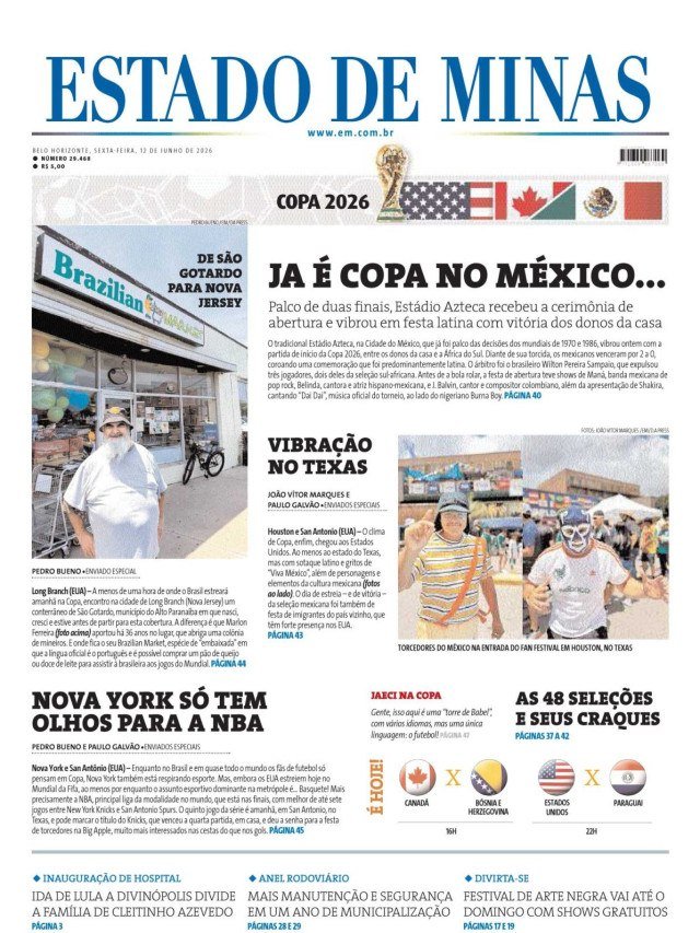 - (crédito: CAPA DO ESTADO DE MINAS)