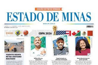 Confira a capa do Estado de Minas do dia 13/06/2026