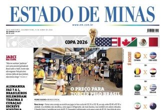 Confira a capa do Estado de Minas do dia 15/06/2026
