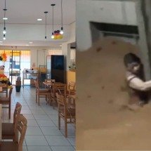 Mulher que se agarrou em poste durante enxurrada em Ubá reabre restaurante - Arquivo pessoal/Redes sociais/Reprodução