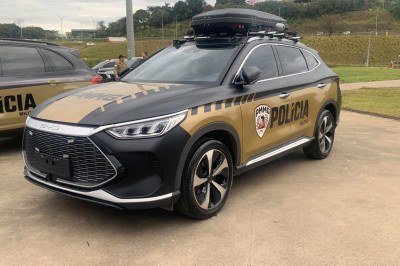 BYD Song Plus, o 'carro drone' da Polícia Militar de Minas Gerais -  (crédito: PMMG/Divulgação)