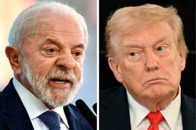 Relação entre Lula e Trump volta a ficar tensa por causa da proximidade das eleições brasileiras -  (crédito: EVARISTO SÁ/AFP  JIM WATSON/AFP)