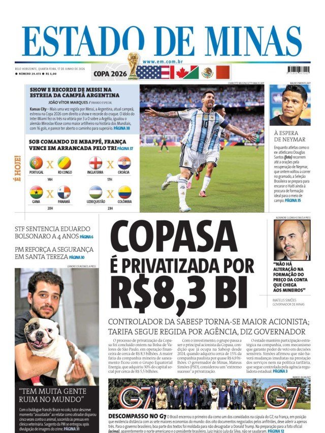 Capa do dia - (crédito: jwilsoncarvalho.mg)