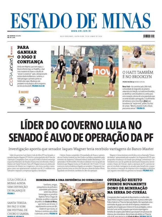 - (crédito: CAPA DO ESTADO DE MINAS)