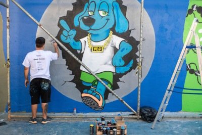 Quadra revitalizada &eacute; parte de projeto cultural no Morro das Pedras -  (crédito: Ivan Abreu)