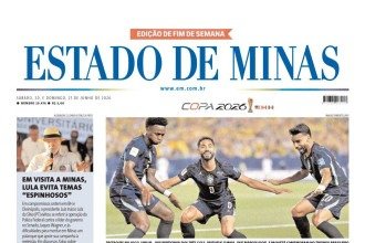 Confira a capa do Estado de Minas do dia 20/06/2026