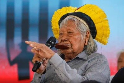 Cacique Raoni está internado desde o último domingo -  (crédito: Tânia Rego/Agência Brasil)