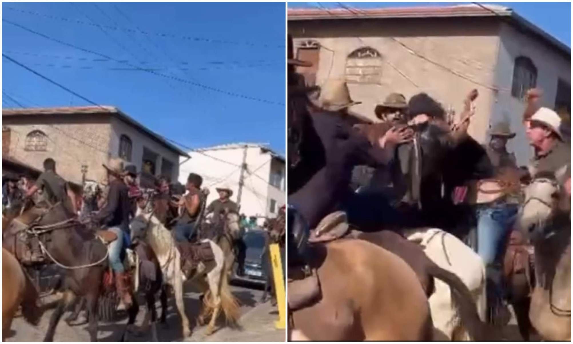 Vídeo: homem é violentamente agredido durante romaria a cavalo em Minas