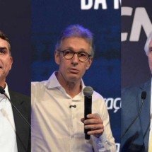 Zema, Flávio e Caiado: quem foi mais aplaudido por industriais - Foto: Gabriel Pinheiro/Iano Andrade/CNI