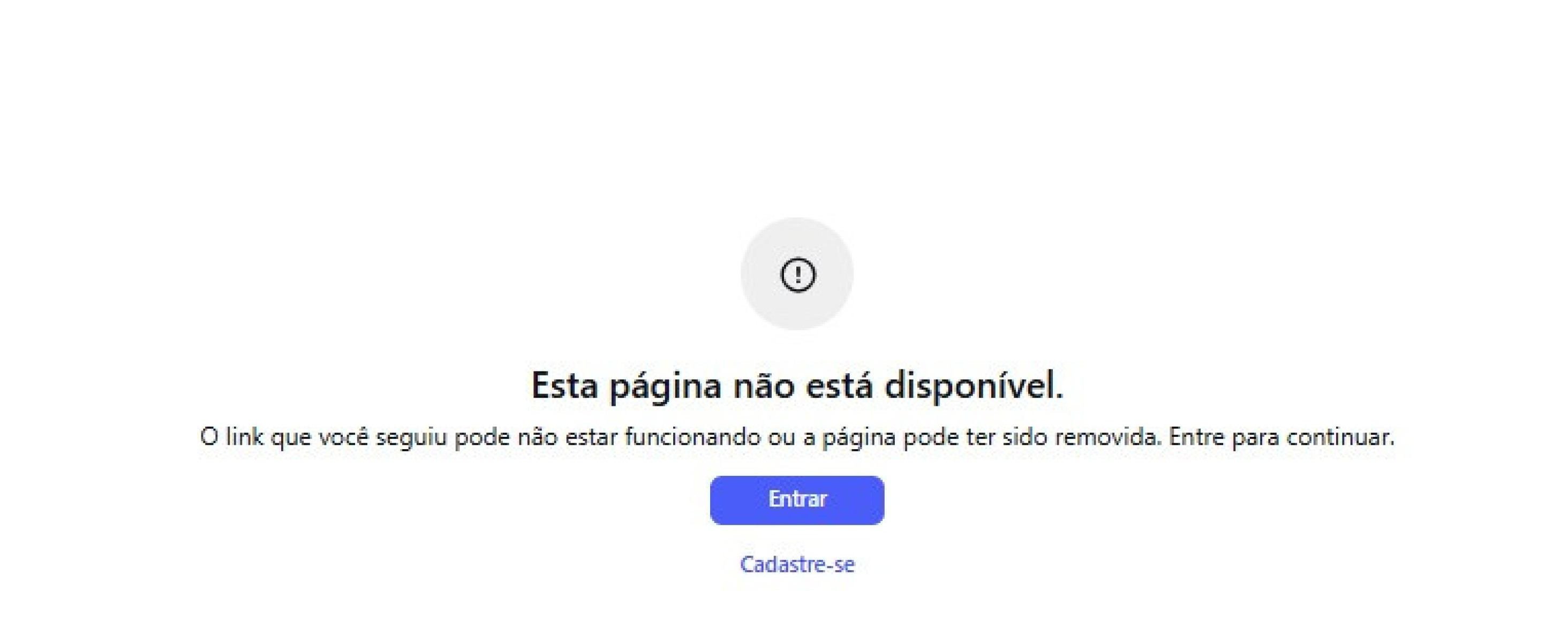 As publica&ccedil;&otilde;es foram removidas das plataformas digitais