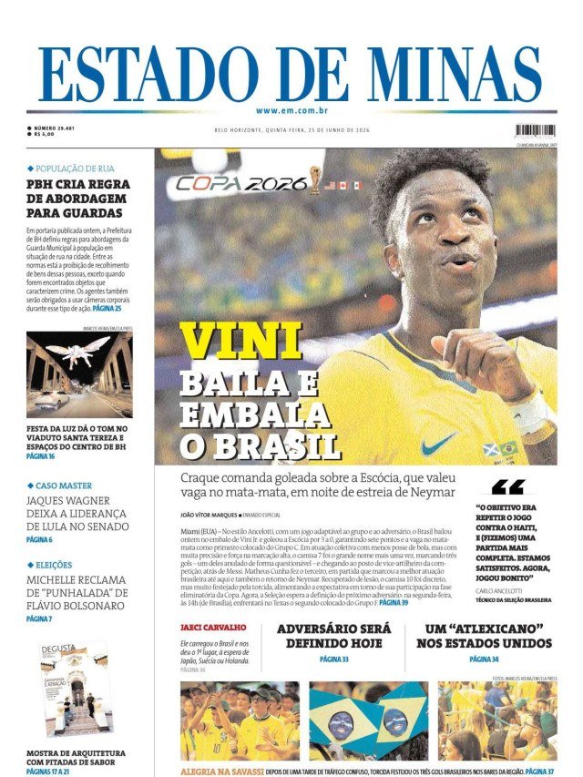 - (crédito: CAPA DO ESTADO DE MINAS)
