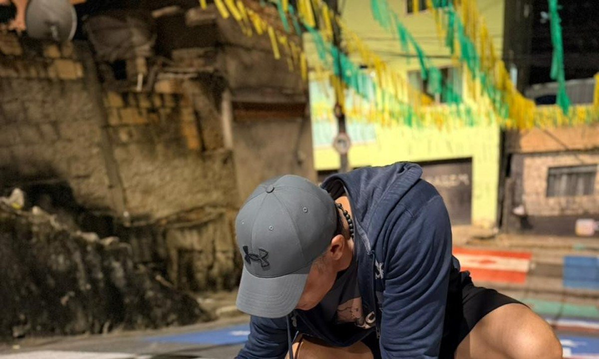 Pintura da rua Dinamarca para a Copa do mundo 2026-Arquivo pessoal