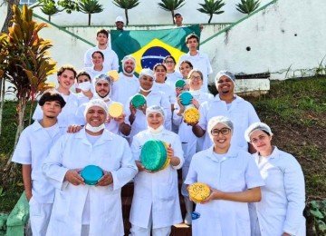 Mineiros criam queijo nas cores da bandeira do Brasil -  (crédito: Marcelo Ribeiro/ILCT)