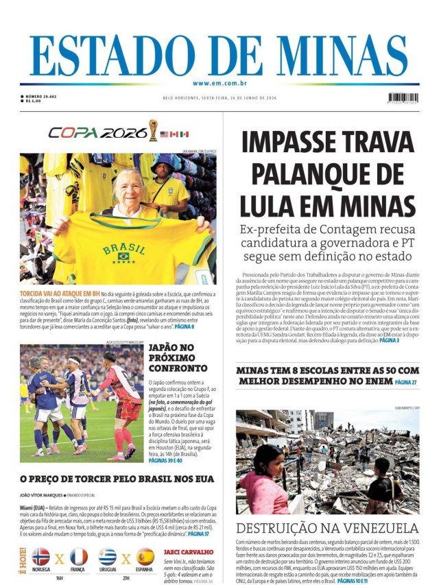 - (crédito: CAPA DO ESTADO DE MINAS)