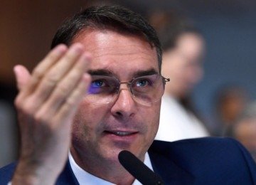 O senador Fl&aacute;vio Bolsonaro (PL-RJ) citou o caso do Banco Master como "maior esc&acirc;ndalo banc&aacute;rio da hist&oacute;ria" em carta enviada ao governo dos Estados Unidos -  (crédito: Foto: Edilson Rodrigues/Ag&ecirc;ncia Senado)