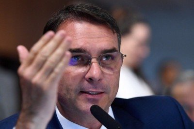 O senador Fl&aacute;vio Bolsonaro (PL-RJ) citou o caso do Banco Master como "maior esc&acirc;ndalo banc&aacute;rio da hist&oacute;ria" em carta enviada ao governo dos Estados Unidos -  (crédito: Foto: Edilson Rodrigues/Ag&ecirc;ncia Senado)