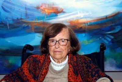 A artista Maria Helena Andrés no Palácio das Artes -  (crédito: Paulo Lacerda/Divulgação)