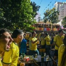 Virada do Brasil leva torcida do silêncio à explosão nos bares de BH - Leandro Couri/EM/D.A.Press