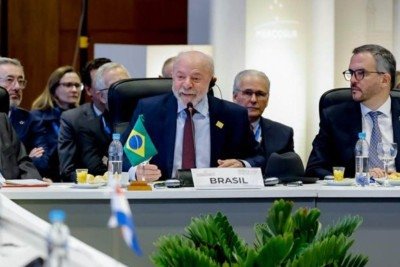 Lula durante discurso na Cúpula do Mercosul -  (crédito: Ricardo Stuckert/PR)