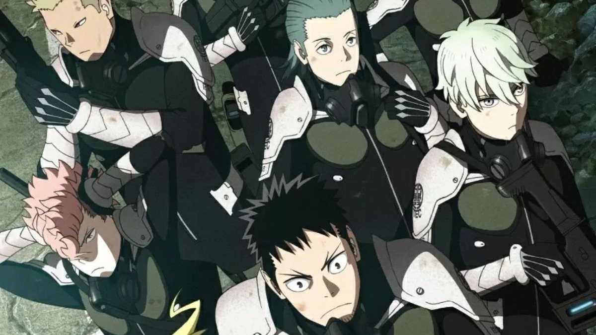 A equipe de elite da For&ccedil;a de Defesa em 'Kaiju No. 8', anime que segue em alta na Crunchyroll com suas lutas de monstros e humor. -  (crédito: Reprodu&ccedil;&atilde;o/Production I.G)