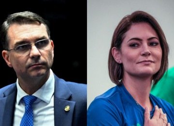 Atlas: sem Flávio Bolsonaro, Zema avança e Michelle também ficaria atrás de Lula -  (crédito: Foto: Carlos Moura/Agência Senado e PL Mulher)