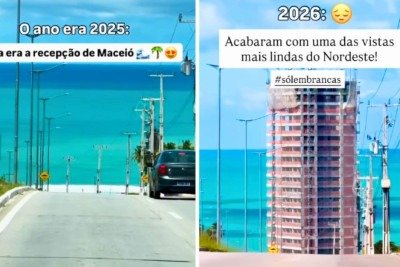 Vídeo mostra antes e depois de paisagem em Maceió (AL) -  (crédito: Redes sociais)