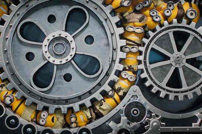 'Tempos modernos', obra-prima de Charlie Chaplin, ganha releitura em 'Minions e os monstros'  -  (crédito: Illumination Entertainment/Divulgação)