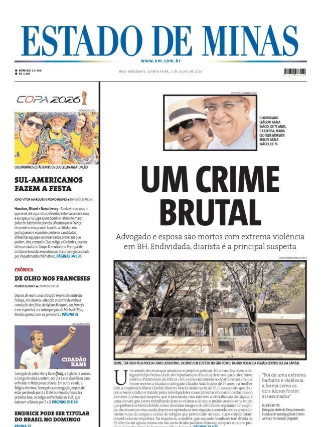 - (crédito: CAPA DO ESTADO DE MINAS)
