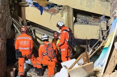 Busca por sobreviventes na Venezuela continuam e desafiam bombeiros e volunt&aacute;rios na busca por sobreviventes -  (crédito: CBMMG/Divulga&ccedil;&atilde;o)