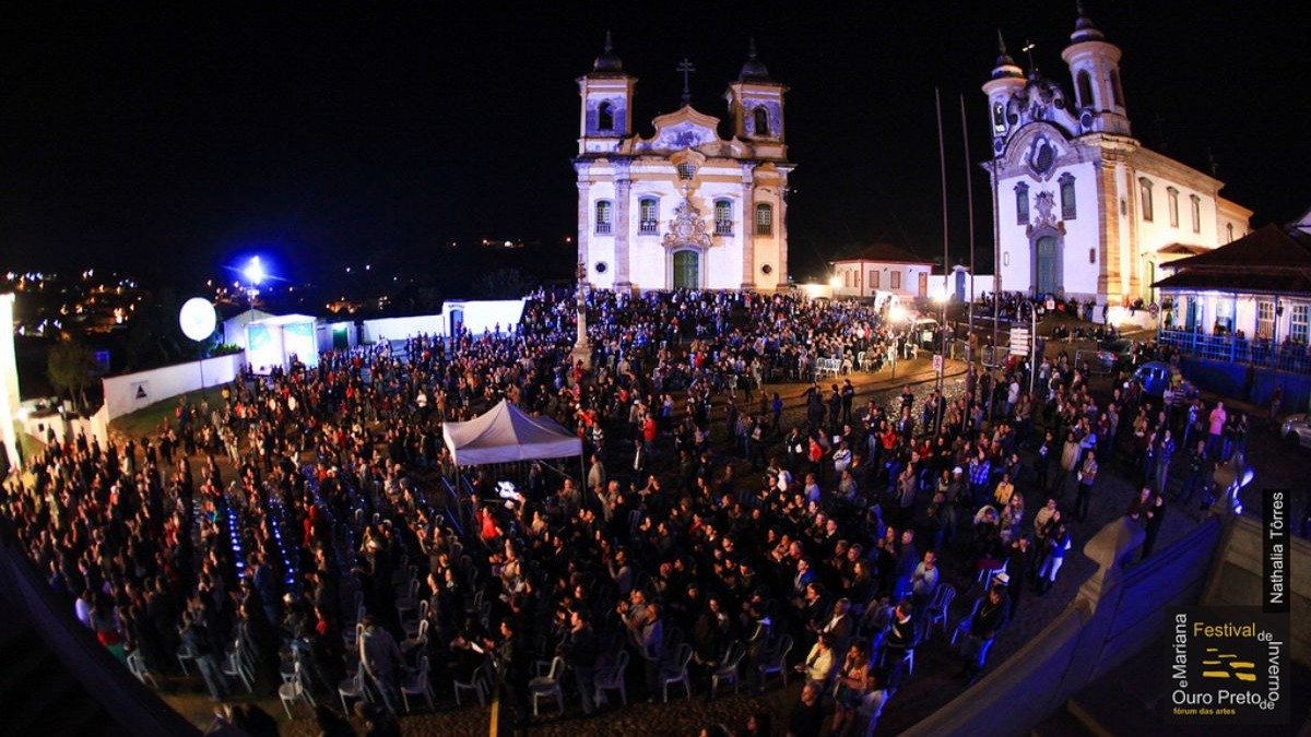 O Festival de Inverno de Ouro Preto e Mariana atrai grande p&uacute;blico para as diversas atra&ccedil;&otilde;es culturais noturnas. -  (crédito: Nathalia Torres/Divulgacao )