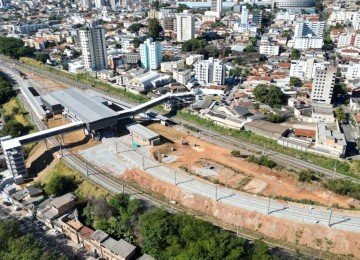 Imagens da estação vista de cima -  (crédito: Leandro Couri/Em/D.A Press)