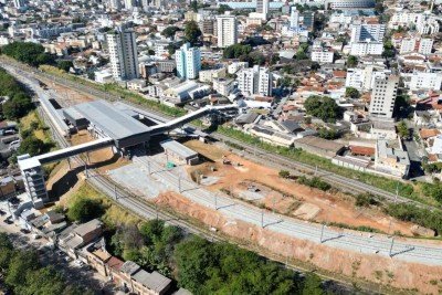Imagens da estação vista de cima -  (crédito: Leandro Couri/Em/D.A Press)