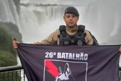 Felipe dos Santos Bettio teve um 'mal súbito' durante um treinamento -  (crédito: Polícia Militar do Paraná/Reprodução)