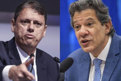 Tarcísio supera Haddad em pesquisa Datafolha -  (crédito: Paulo Pinto/Agência Brasil - Diogo Zacarias/MF)