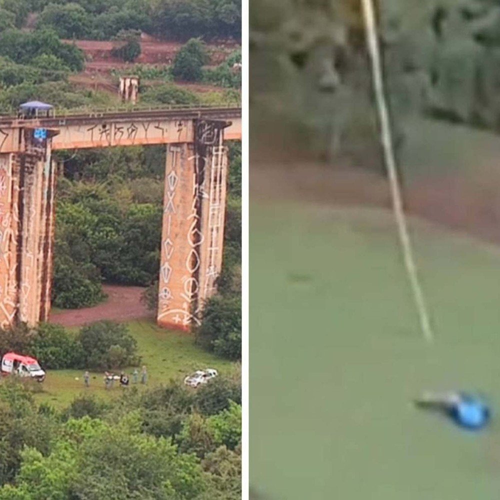 Criança sofre acidente com equipe que arremessou mulher sem corda em ponte