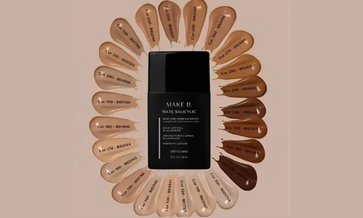 Cores da base Make B. Mate Salicylic 