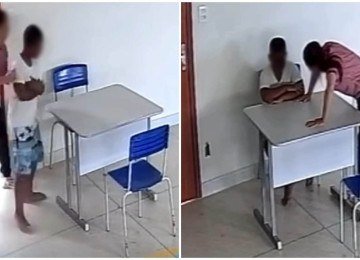 Câmera instalada em sala registrou abordagem agressiva de diretora - (crédito: Reprodução) Câmera instalada em sala registrou abordagem agressiva de diretora - (crédito: Reprodução)