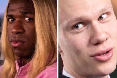 Nova versão do meme mostra Vini Jr. e Haaland em cena de 'As branquelas' -  (crédito: Redes sociais)