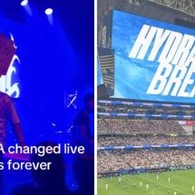 Banda copia 'pausa para hidratação’ da Copa do Mundo em shows - Redes sociais