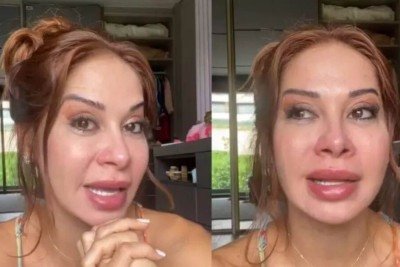 Ma&iacute;ra Cardi &lsquo;surta&rsquo; e joga fora refrigerante de seu marido: "Aqui dentro n&atilde;o!" -  (crédito: Tupi/Reprodu&ccedil;&atilde;o)