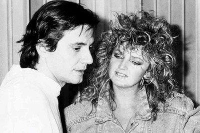 Fábio Jr. e Bonnie Tyler em gravação de 'Sem limites para sonhar' -  (crédito: CBS)