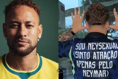 A imagem ilustra o fen&ocirc;meno 'neysexual', onde homens expressam admira&ccedil;&atilde;o por Neymar com humor e ironia, tema da reportagem -  (crédito: Redes sociais)