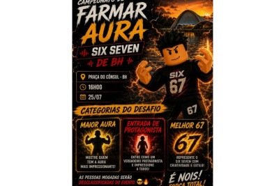 Anúncio do campeonato de farmar aura em BH -  (crédito: Redes sociais)